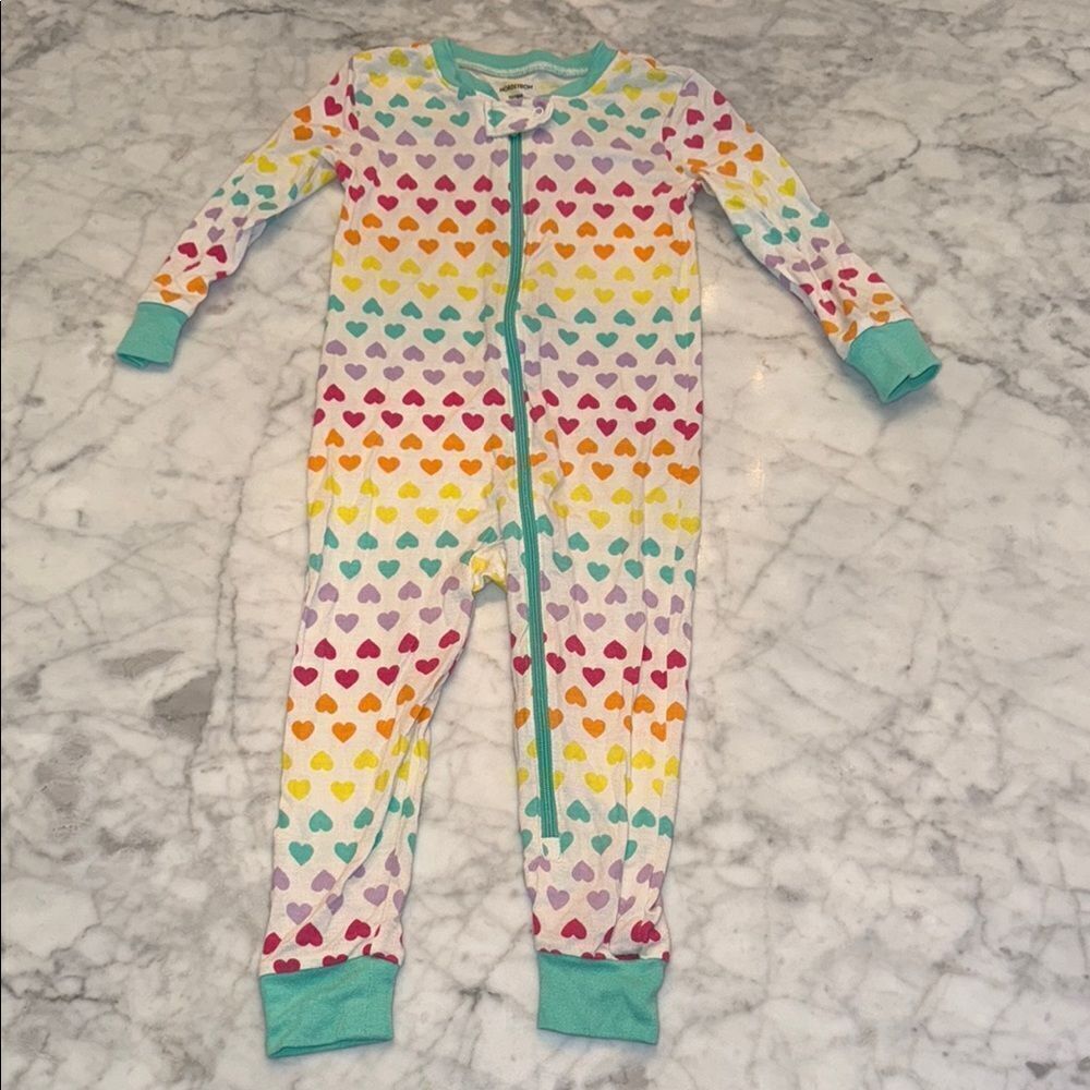 Nordstrom Colorful Heart Pattern Kids PJ 12/18M